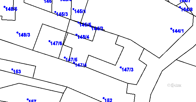 Parcela st. 147/4 v KÚ Střelice u Brna, Katastrální mapa