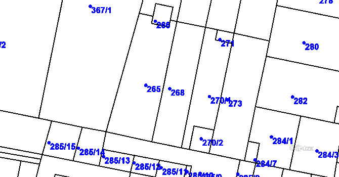 Parcela st. 268 v KÚ Střelice u Brna, Katastrální mapa