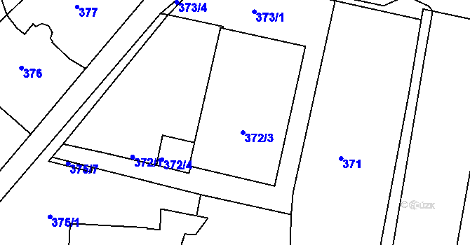 Parcela st. 372 v KÚ Střelice u Brna, Katastrální mapa