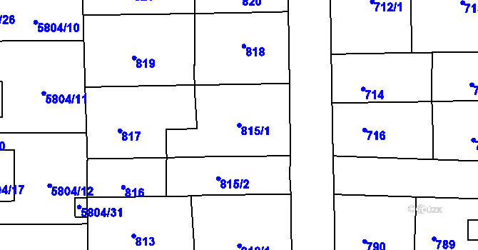 Parcela st. 815/1 v KÚ Střelice u Brna, Katastrální mapa