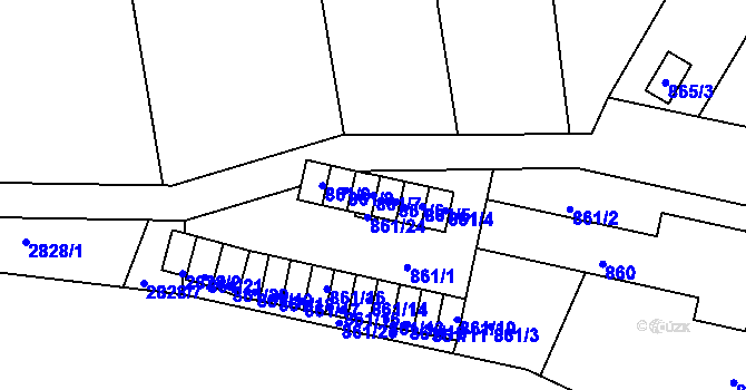 Parcela st. 861/7 v KÚ Střelice u Brna, Katastrální mapa
