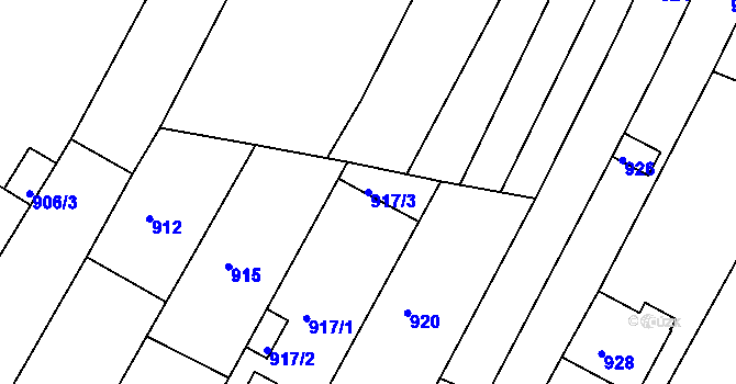 Parcela st. 917/3 v KÚ Střelice u Brna, Katastrální mapa