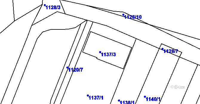 Parcela st. 1137/3 v KÚ Střelice u Brna, Katastrální mapa