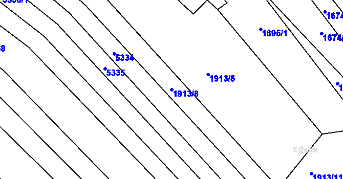Parcela st. 1913/8 v KÚ Střelice u Brna, Katastrální mapa