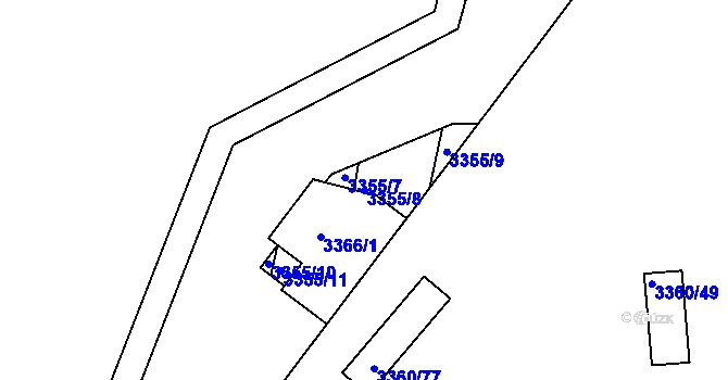 Parcela st. 3355/8 v KÚ Střelice u Brna, Katastrální mapa