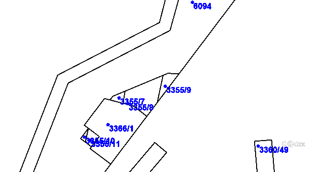 Parcela st. 3355/9 v KÚ Střelice u Brna, Katastrální mapa