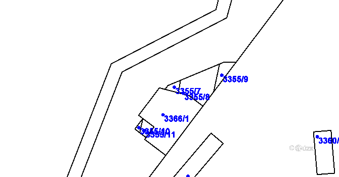 Parcela st. 3355/12 v KÚ Střelice u Brna, Katastrální mapa