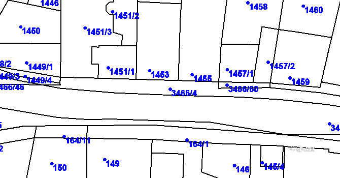 Parcela st. 3466/4 v KÚ Střelice u Brna, Katastrální mapa
