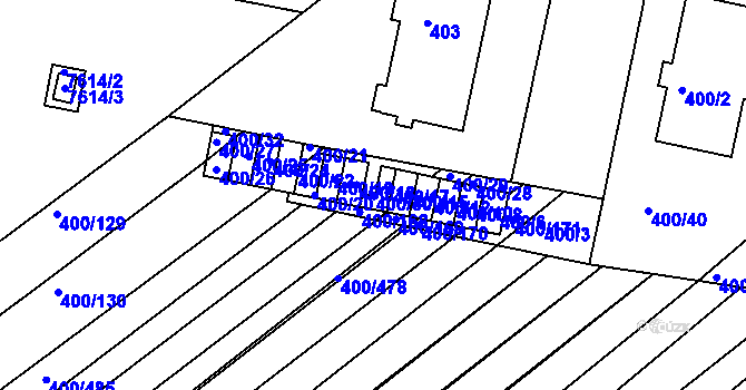 Parcela st. 400/30 v KÚ Střelice u Brna, Katastrální mapa