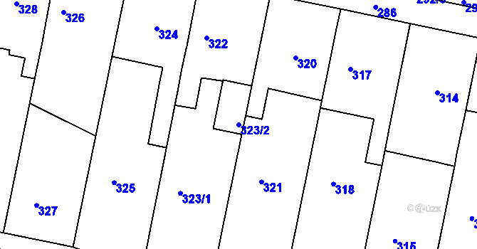 Parcela st. 323/2 v KÚ Střelice u Brna, Katastrální mapa