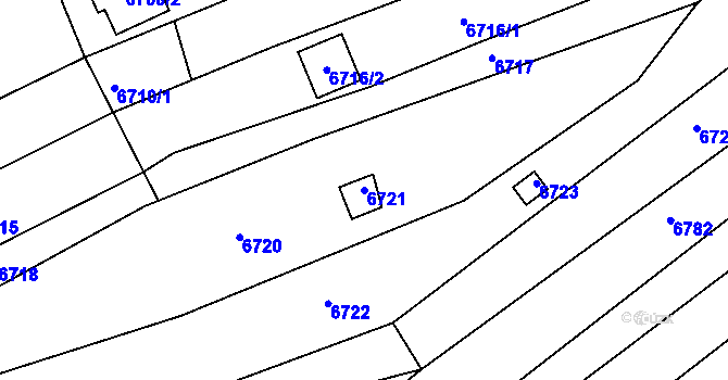 Parcela st. 6721 v KÚ Střelice u Brna, Katastrální mapa