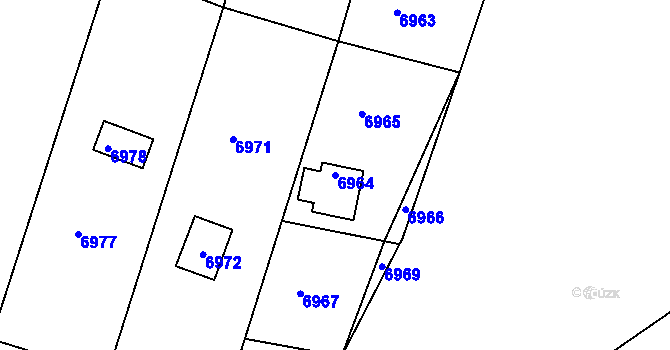Parcela st. 6964 v KÚ Střelice u Brna, Katastrální mapa