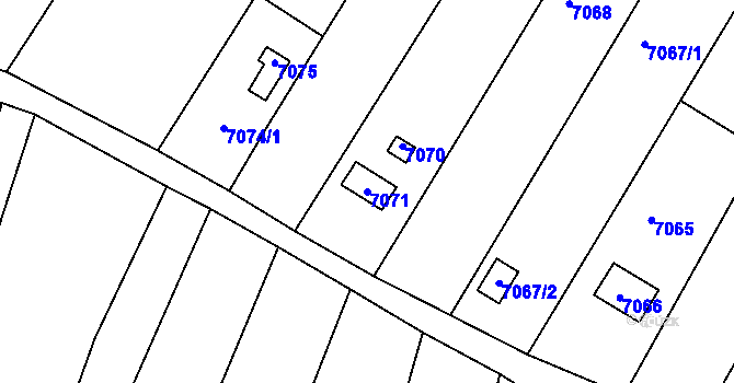 Parcela st. 7071 v KÚ Střelice u Brna, Katastrální mapa