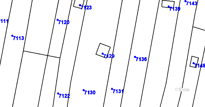 Parcela st. 7129 v KÚ Střelice u Brna, Katastrální mapa