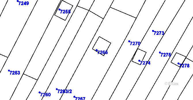 Parcela st. 7266 v KÚ Střelice u Brna, Katastrální mapa