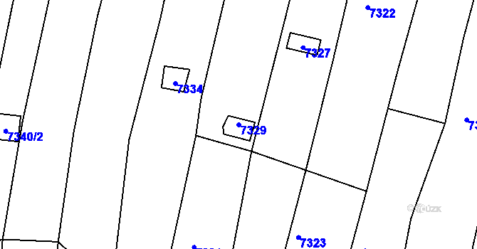 Parcela st. 7329 v KÚ Střelice u Brna, Katastrální mapa