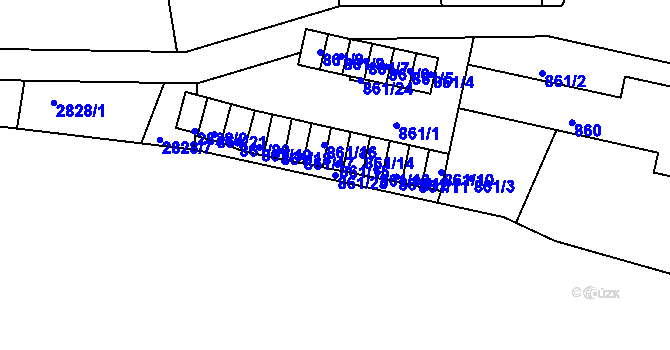 Parcela st. 861/23 v KÚ Střelice u Brna, Katastrální mapa