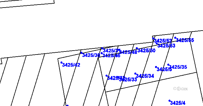 Parcela st. 3425/46 v KÚ Střelice u Brna, Katastrální mapa
