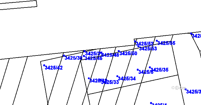 Parcela st. 3425/48 v KÚ Střelice u Brna, Katastrální mapa