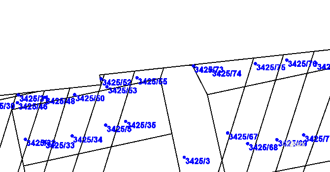 Parcela st. 3425/56 v KÚ Střelice u Brna, Katastrální mapa