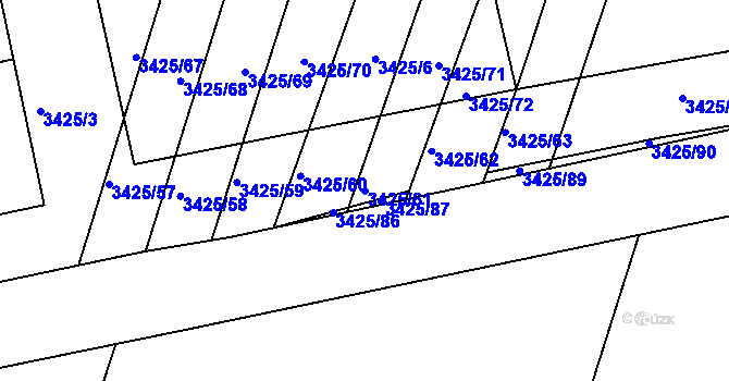 Parcela st. 3425/61 v KÚ Střelice u Brna, Katastrální mapa