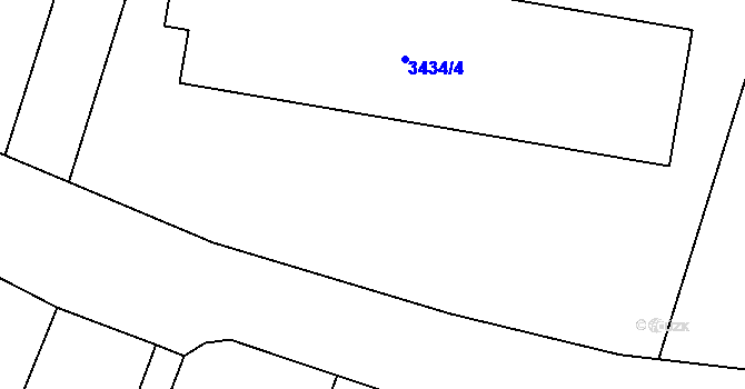 Parcela st. 3434/12 v KÚ Střelice u Brna, Katastrální mapa