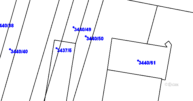 Parcela st. 3440/51 v KÚ Střelice u Brna, Katastrální mapa