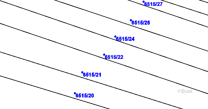 Parcela st. 6515/22 v KÚ Střelice u Brna, Katastrální mapa