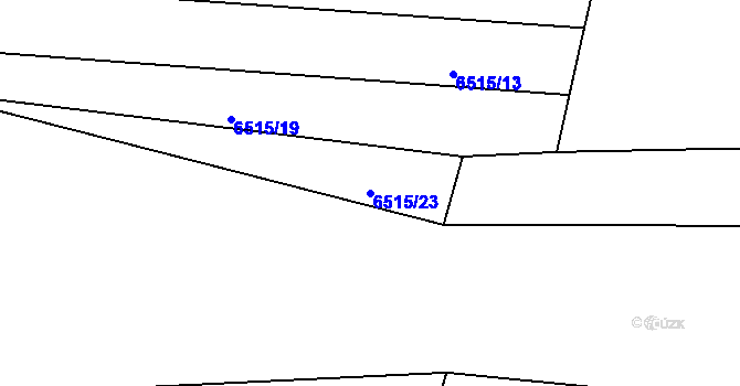 Parcela st. 6515/23 v KÚ Střelice u Brna, Katastrální mapa