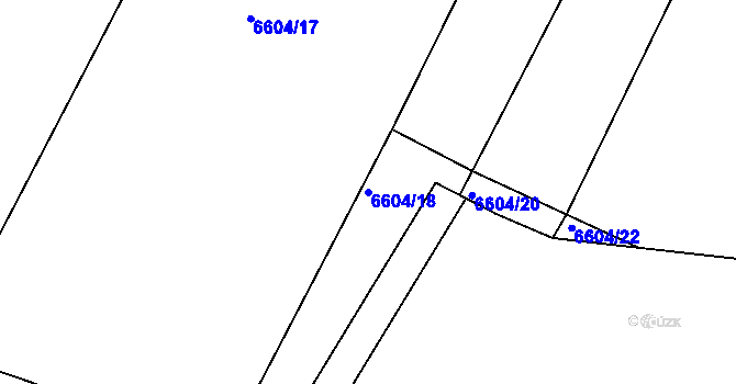 Parcela st. 6604/18 v KÚ Střelice u Brna, Katastrální mapa