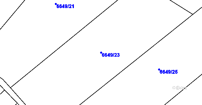 Parcela st. 6649/23 v KÚ Střelice u Brna, Katastrální mapa