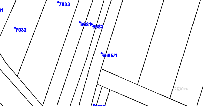 Parcela st. 6685/1 v KÚ Střelice u Brna, Katastrální mapa