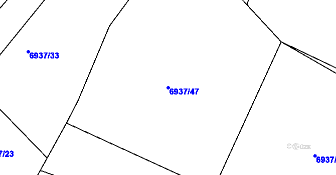 Parcela st. 6937/47 v KÚ Střelice u Brna, Katastrální mapa