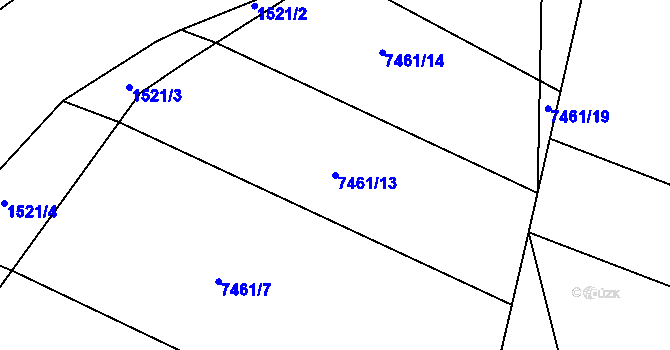Parcela st. 7461/13 v KÚ Střelice u Brna, Katastrální mapa