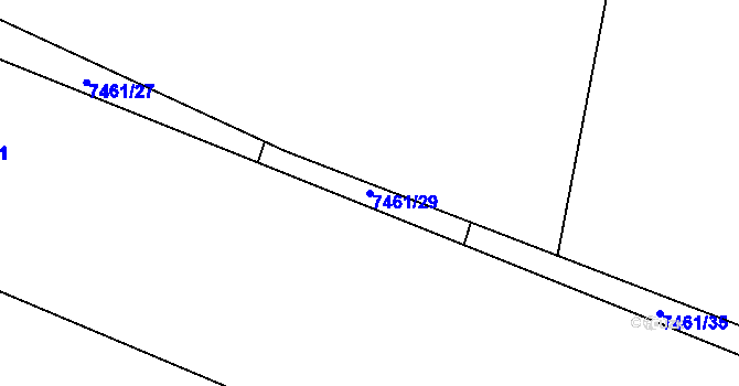 Parcela st. 7461/29 v KÚ Střelice u Brna, Katastrální mapa