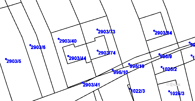 Parcela st. 2903/74 v KÚ Střelice u Brna, Katastrální mapa
