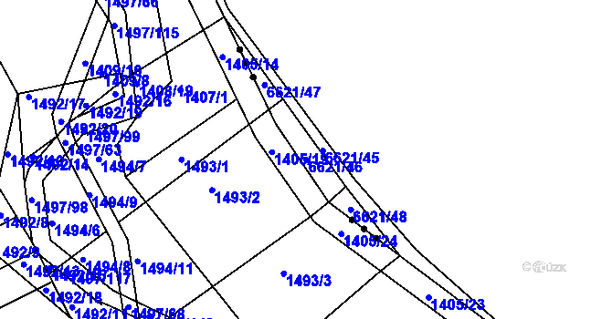 Parcela st. 6621/46 v KÚ Střelice u Brna, Katastrální mapa