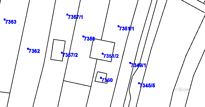 Parcela st. 7351/2 v KÚ Střelice u Brna, Katastrální mapa