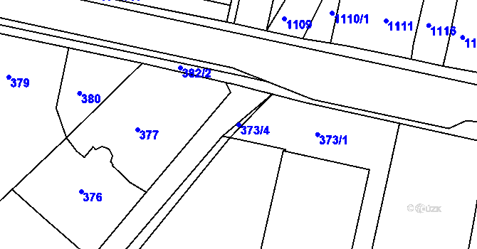 Parcela st. 373/4 v KÚ Střelice u Brna, Katastrální mapa
