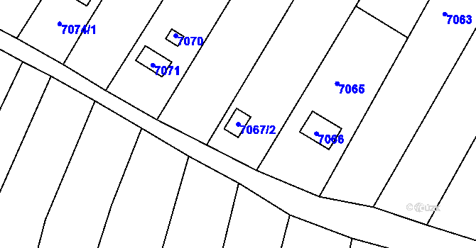 Parcela st. 7067/2 v KÚ Střelice u Brna, Katastrální mapa