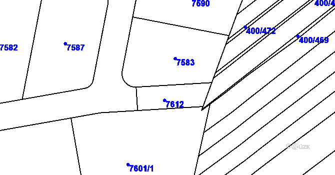 Parcela st. 400/475 v KÚ Střelice u Brna, Katastrální mapa