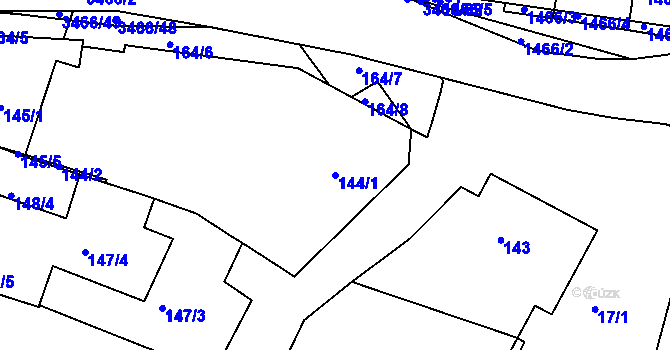 Parcela st. 144/1 v KÚ Střelice u Brna, Katastrální mapa