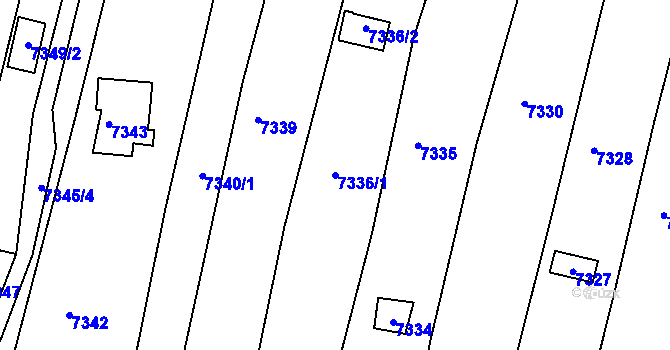 Parcela st. 7336/1 v KÚ Střelice u Brna, Katastrální mapa