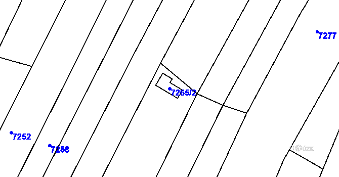 Parcela st. 7265/2 v KÚ Střelice u Brna, Katastrální mapa