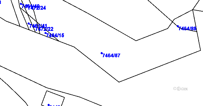 Parcela st. 7464/87 v KÚ Střelice u Brna, Katastrální mapa