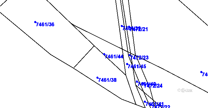 Parcela st. 7461/44 v KÚ Střelice u Brna, Katastrální mapa