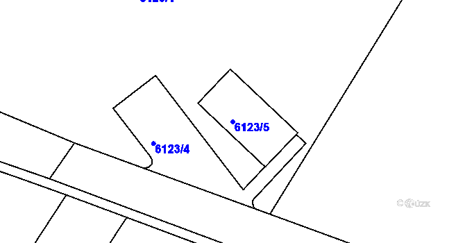 Parcela st. 6123/5 v KÚ Střelice u Brna, Katastrální mapa