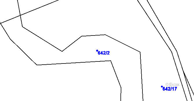 Parcela st. 642/2 v KÚ Střelice u Jevišovic, Katastrální mapa