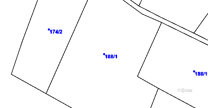 Parcela st. 188/1 v KÚ Střelice u Jevišovic, Katastrální mapa