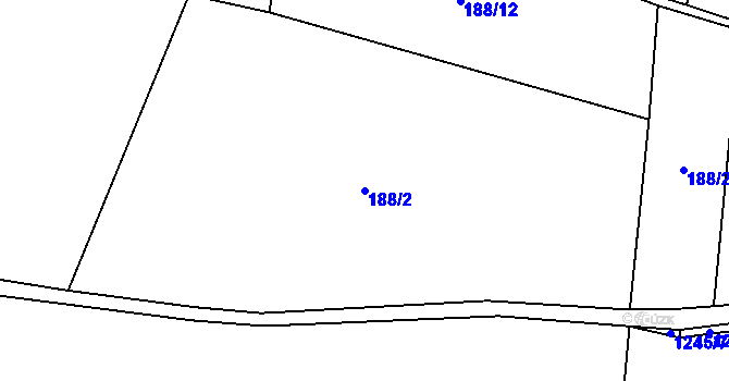 Parcela st. 188/2 v KÚ Střelice u Jevišovic, Katastrální mapa